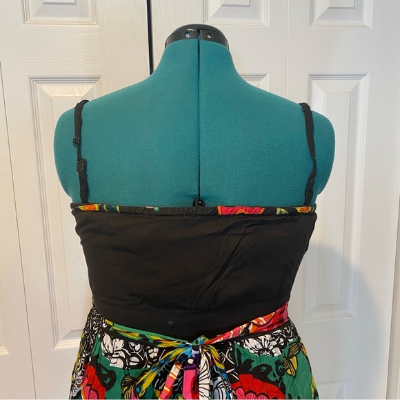 DESIGUAL Summer Cotton Strapless Convertable Cotton Floral Mini Dress. Size 12. - Picture 9 of 16